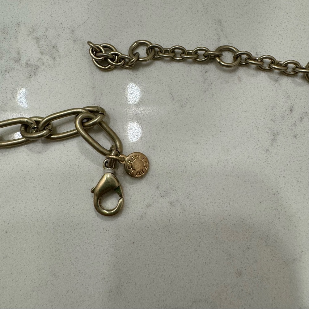 J. Crew Rhinestone Medallion Chain Necklace - Picture 4 of 5
